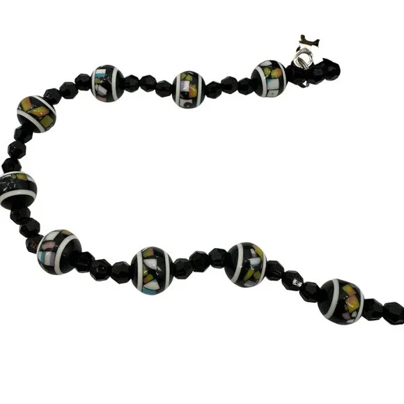 NWT Apt. 9 Black Beaded Evening Handbag Decorative Strap & Snap Closure - Picture 5 of 10